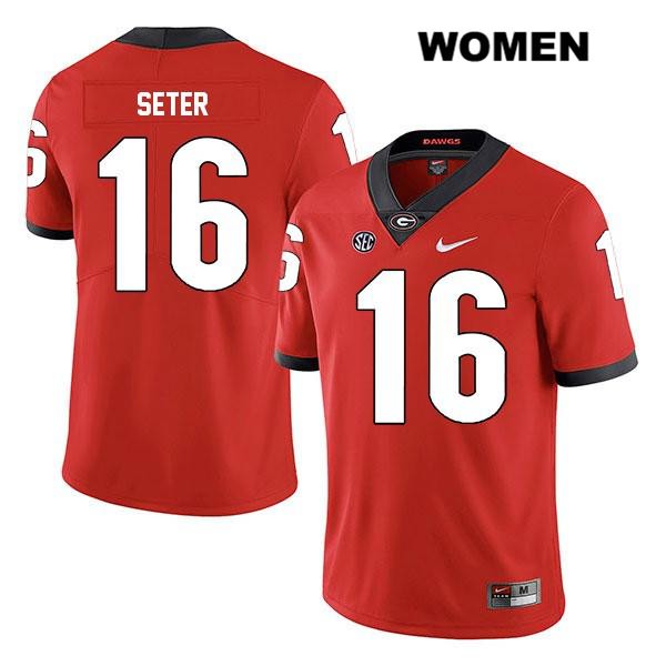 Georgia Bulldogs Women's John Seter #16 NCAA Legend Authentic Red Nike Stitched College Football Jersey FLG3256XX